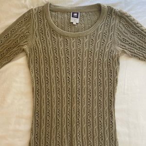 G-Star Taupe Braided Sweater (Extra Long!)
